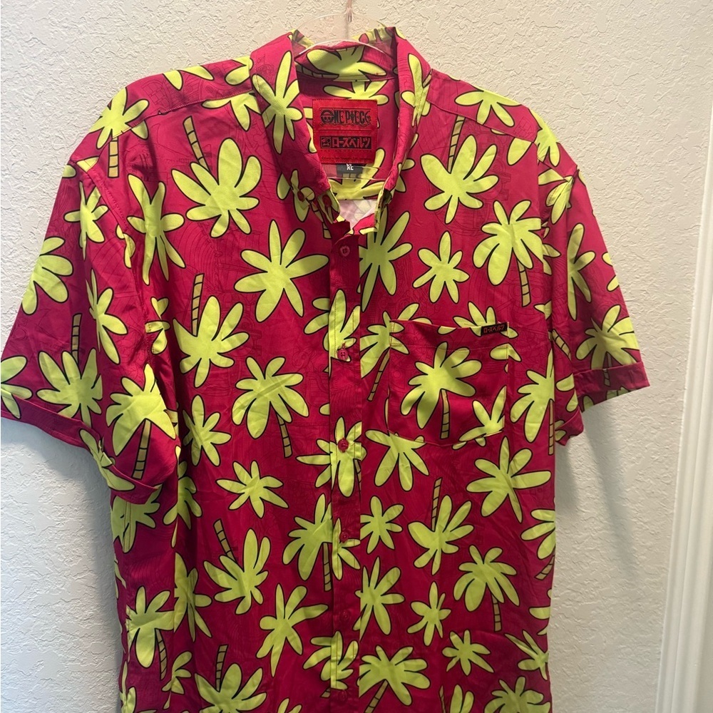Onepiece fuchsia and Yellow Men's Casual Shirt